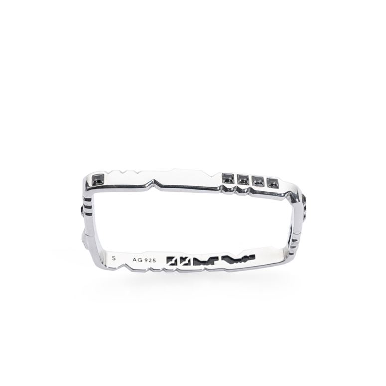 دستبند زار پر کریستال نقره سایز S